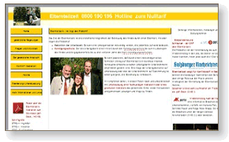 Bild der Website der Elternteilzeit-Hotline - Link zur Homepage