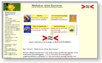 Bild der Website des Vereins Mediation ohne Barrieren - Link zur Homepage
